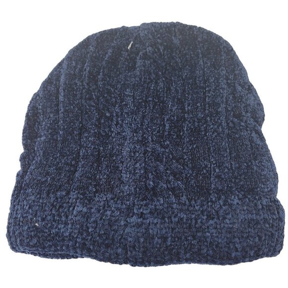 NEW Women's Beanie Hat Cap Solid Plain Knit Ski Skull Cuff Warm Winter - Blue - Picture 2 of 3